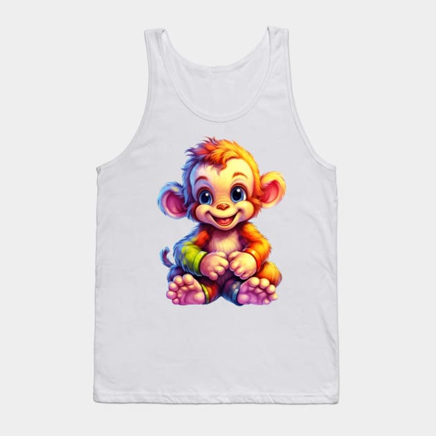 Rainbow Baby Monkey Tank Top by Chromatic Fusion Studio